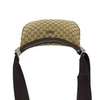 Gucci GG Pattern Logo Canvas Leather Shoulder Bag Pochette Crossbody Brown — view 4