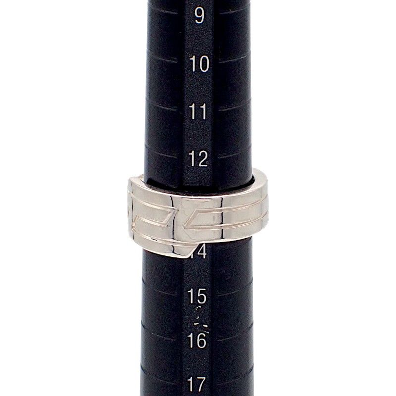 Hermes Italique Ring Actual 54 Vintage 925 Sterling Silver Logo Black Simple — view 7