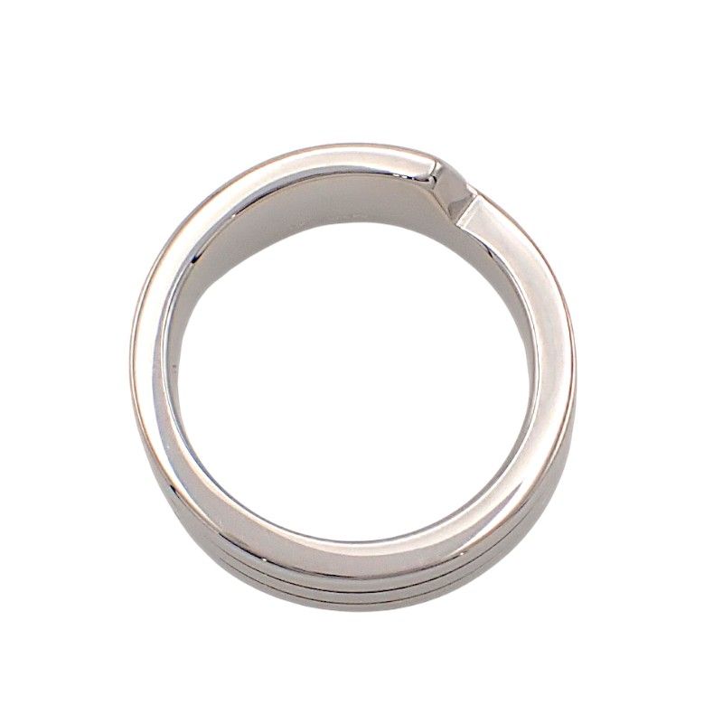 Hermes Italique Ring Actual 54 Vintage 925 Sterling Silver Logo Black Simple — view 4