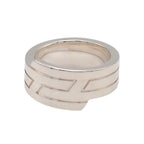 Hermes Italique Ring Actual 54 Vintage 925 Sterling Silver Logo Black Simple — view 2