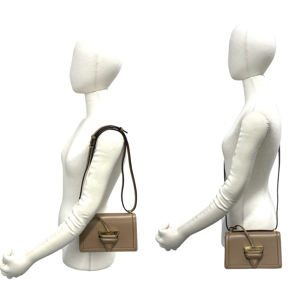 Loewe Barcelona Logo Leather Mini Shoulder Bag Crossbody Pochette Beige — view 2