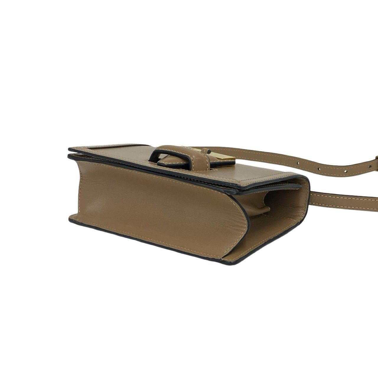 Loewe Barcelona Logo Leather Mini Shoulder Bag Crossbody Pochette Beige — view 8