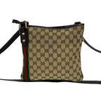 Gucci Sherry Line GG Pattern Logo Canvas Leather Shoulder Bag Pochette Crossbody — view 3