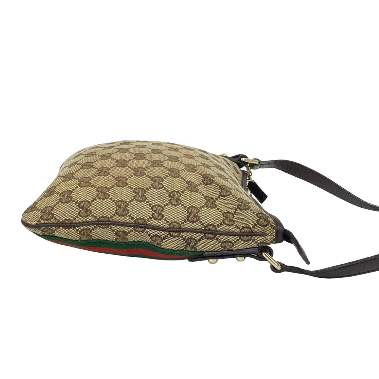 Gucci Sherry Line GG Pattern Logo Canvas Leather Shoulder Bag Pochette Crossbody — view 6