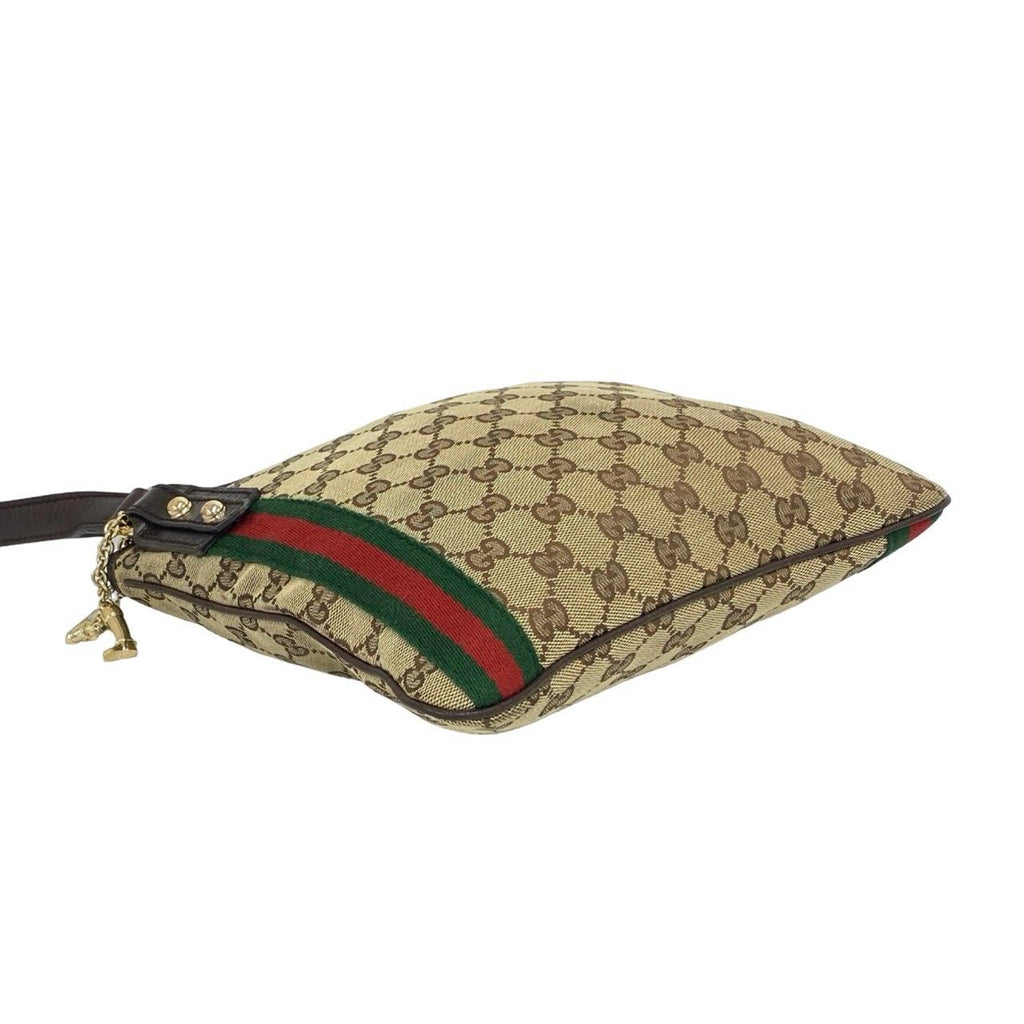 Gucci Sherry Line GG Pattern Logo Canvas Leather Shoulder Bag Pochette Crossbody — view 7