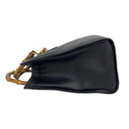 Gucci With Vintage Bamboo Leather Tote Bag Black — view 5