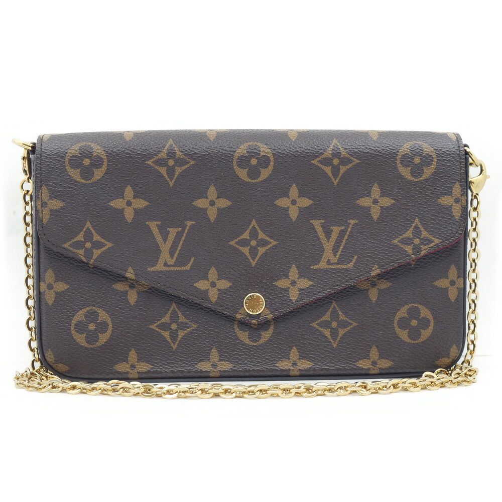 Louis Vuitton Pochette Felicie Shoulder Bag Brown Gold Monogram