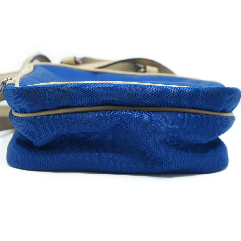 Gucci Shoulder Bag Blue Beige Silver Nylon — view 3
