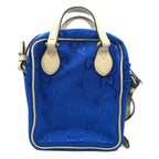 Gucci Shoulder Bag Blue Beige Silver Nylon — view 2
