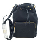 Prada Bucket Backpack Black Gold