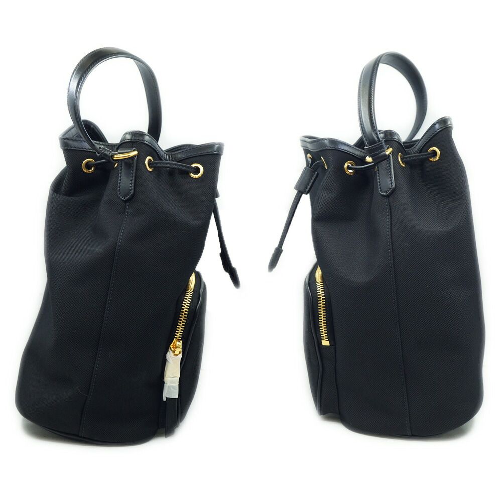Prada Bucket Backpack Black Gold — view 3