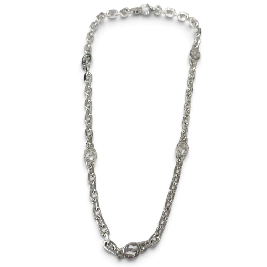 Gucci Interlocking Chain Necklace Silver — view 3
