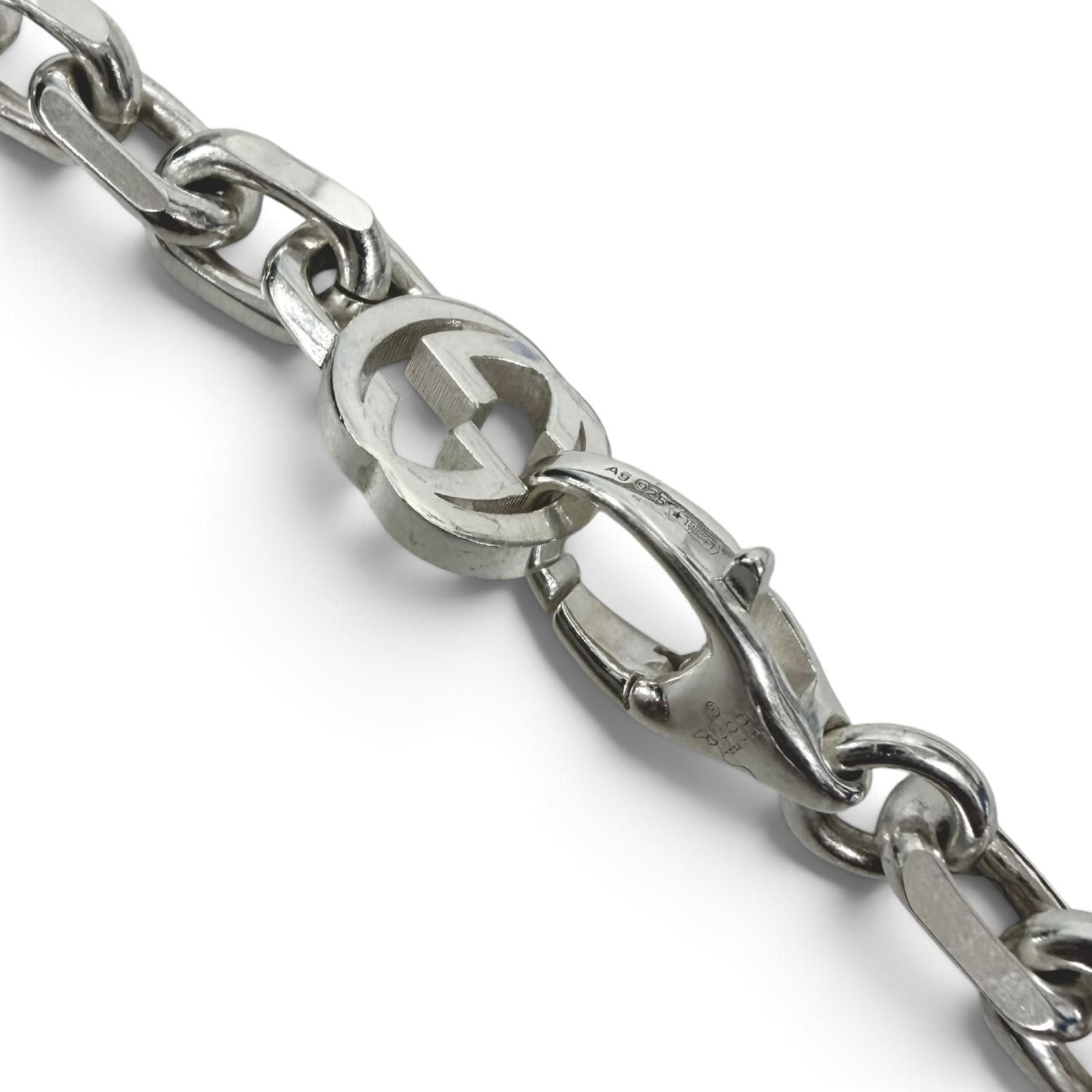 Gucci Interlocking Chain Necklace Silver — view 4