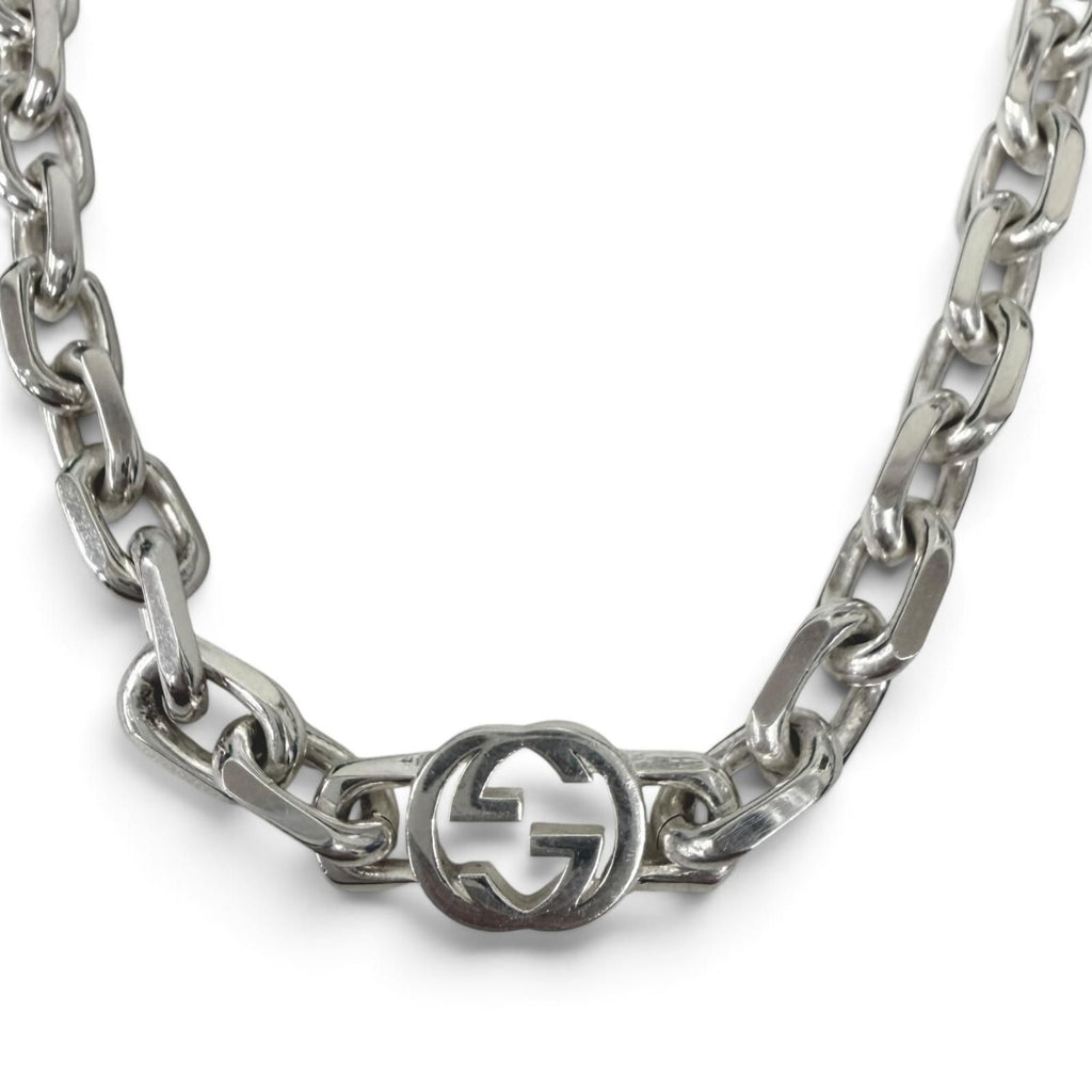 Gucci Interlocking Chain Necklace Silver