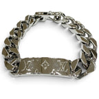Louis Vuitton Monogram Chain Bracelet Silver M Box Included