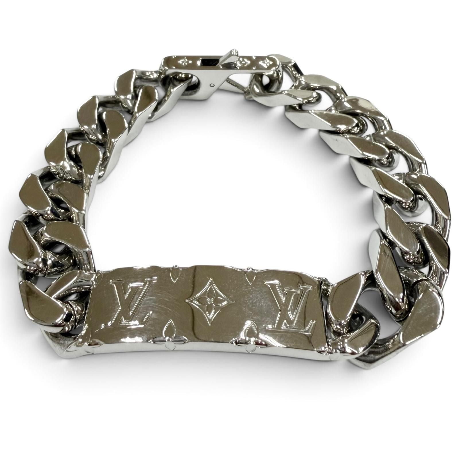 Louis Vuitton Monogram Chain Bracelet Silver M Box Included