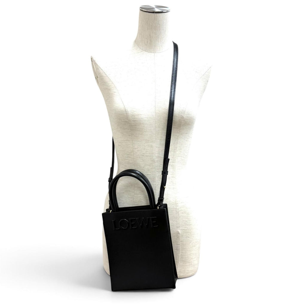 Loewe Standard Tote Leather 2-Way Shoulder Bag Black — view 2