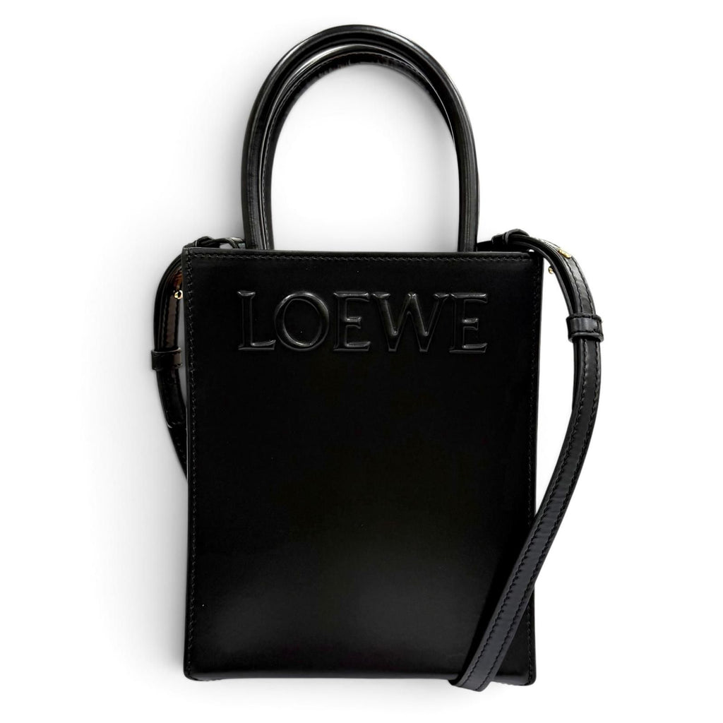 Loewe Standard Tote Leather 2-Way Shoulder Bag Black