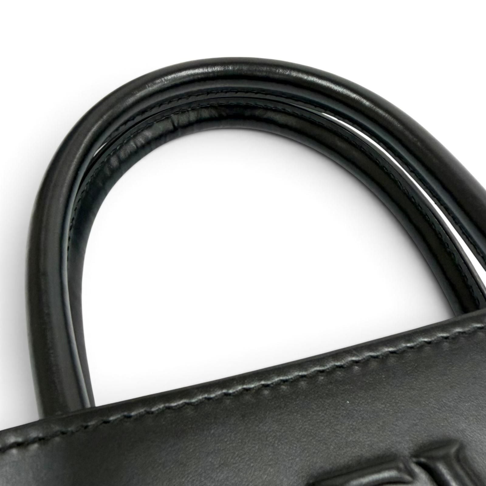 Loewe Standard Tote Leather 2-Way Shoulder Bag Black — view 8