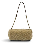 Saint Laurent Paris Sade Mini Tube Bag Shearling Chain Shoulder Handbag Beige — view 2