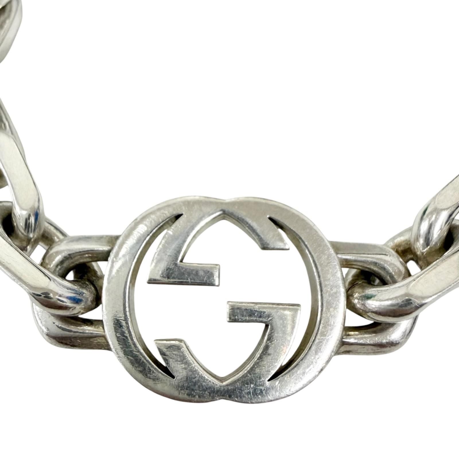 Gucci Interlocking Chain Bracelet Silver 19 — view 3