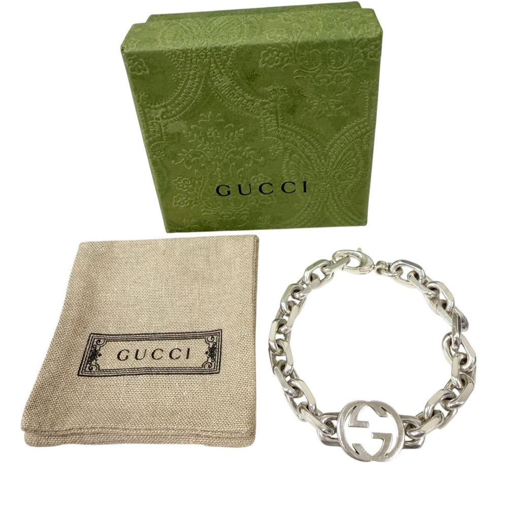 Gucci Interlocking Chain Bracelet Silver 19 — view 2