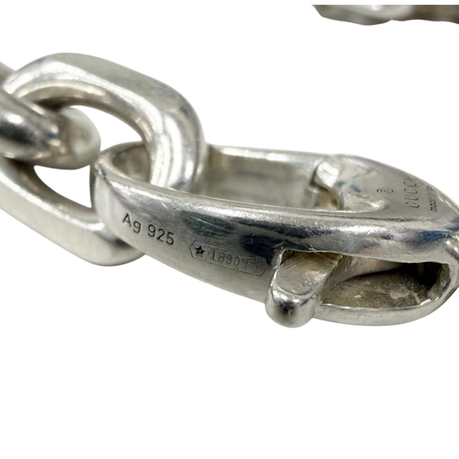 Gucci Interlocking Chain Bracelet Silver 19 — view 4