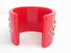 Dior Calfskin Bracelet Bangle Red Studs — view 4