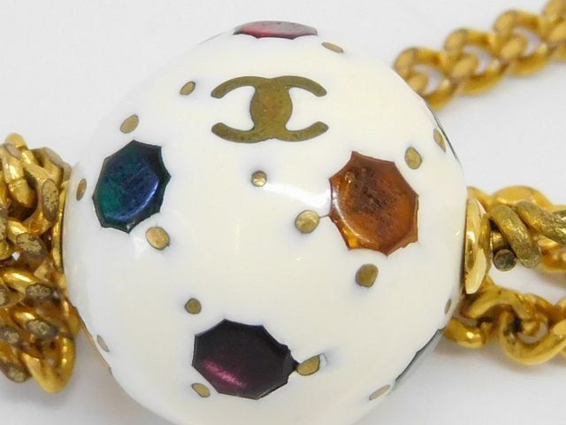 Chanel Soccer Ball Multi Stone CC Logo Bracelet Gold — view 4