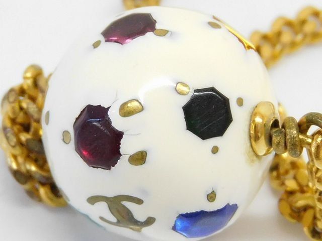 Chanel Soccer Ball Multi Stone CC Logo Bracelet Gold — view 5