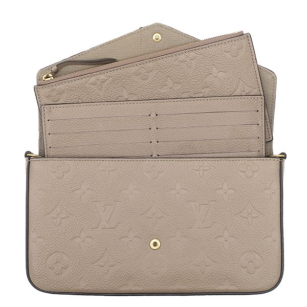Louis Vuitton Chain Wallet Pochette Felicie Monogram Empreinte Tourterelle Gold — view 8