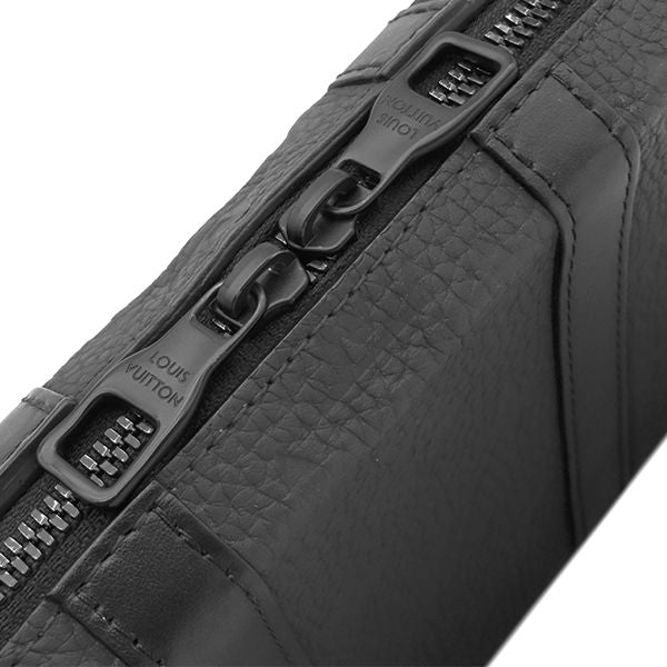 Louis Vuitton Shoulder Bag Soft Trunk Wallet Leather Taurillon Black Matte — view 5