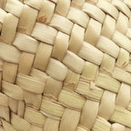 Prada Tote Bag Woven Palm Leather Straw Natural Cognac Basket Triangle Logo — view 5