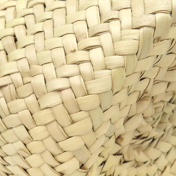 Prada Tote Bag Woven Palm Leather Straw Natural Cognac Basket Triangle Logo — view 4