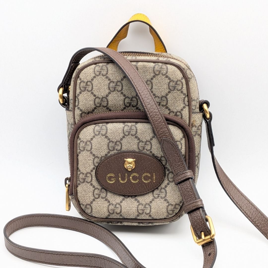 Gucci Neo Vintage GG Supreme Tiger Head Shoulder Bag Cross