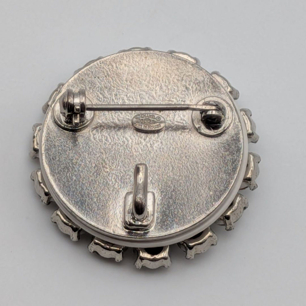 Chanel Brooch CC Logo Silver Rhinestone — view 3