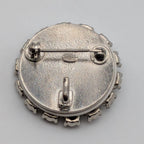 Chanel Brooch CC Logo Silver Rhinestone — view 3