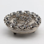 Chanel Brooch CC Logo Silver Rhinestone — view 2