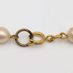 Chanel Gold Faux Pearl CC Logo Necklace Twist First Era Vintage — view 3