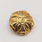 Chanel Earrings CC Logo Gold Flower Round First Era Vintage — view 2