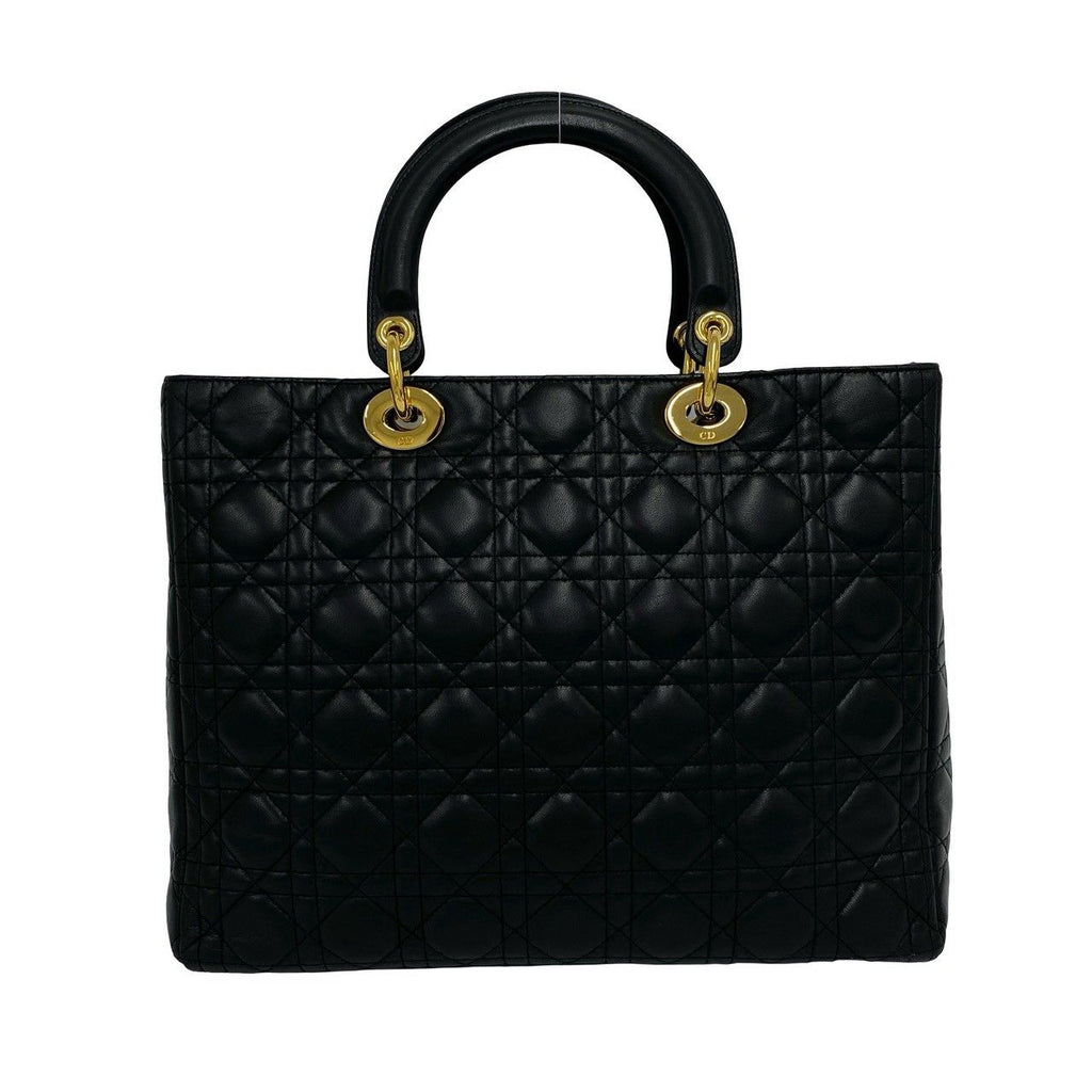 Dior Vintage Lady Cannage Lambskin Handbag Black — view 3