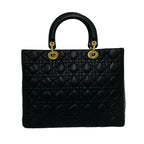 Dior Vintage Lady Cannage Lambskin Handbag Black — view 3