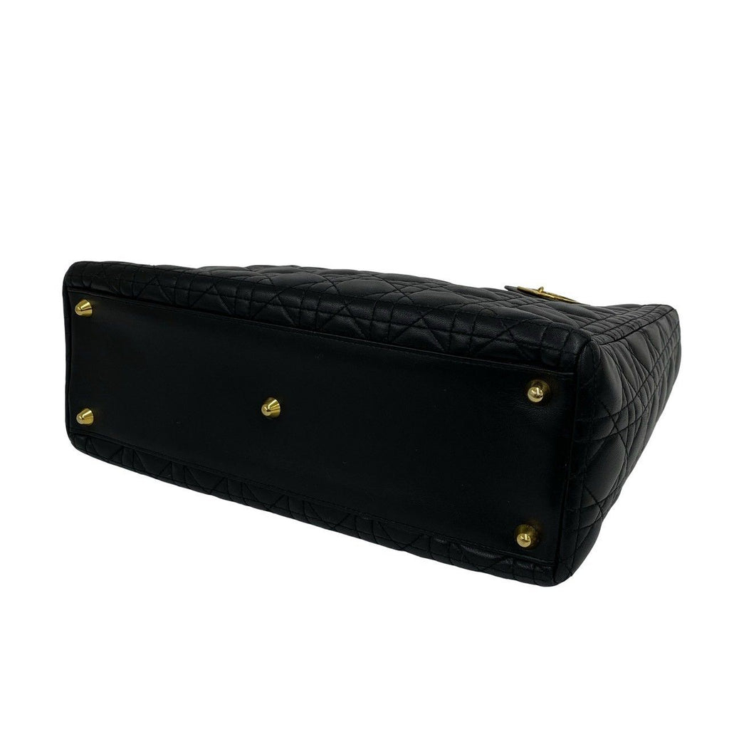 Dior Vintage Lady Cannage Lambskin Handbag Black — view 8
