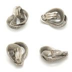 Hermes Logo Ribbon Motif Earrings Clip on Silver — view 4
