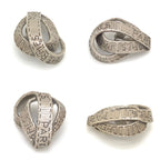 Hermes Logo Ribbon Motif Earrings Clip on Silver — view 3