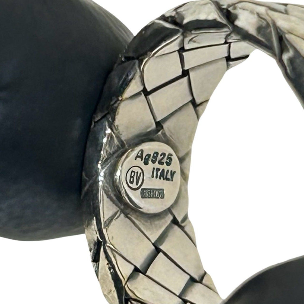 Bottega Veneta Box Intrecciato 925 Sterling Silver Ring No 9 Accessory — view 3