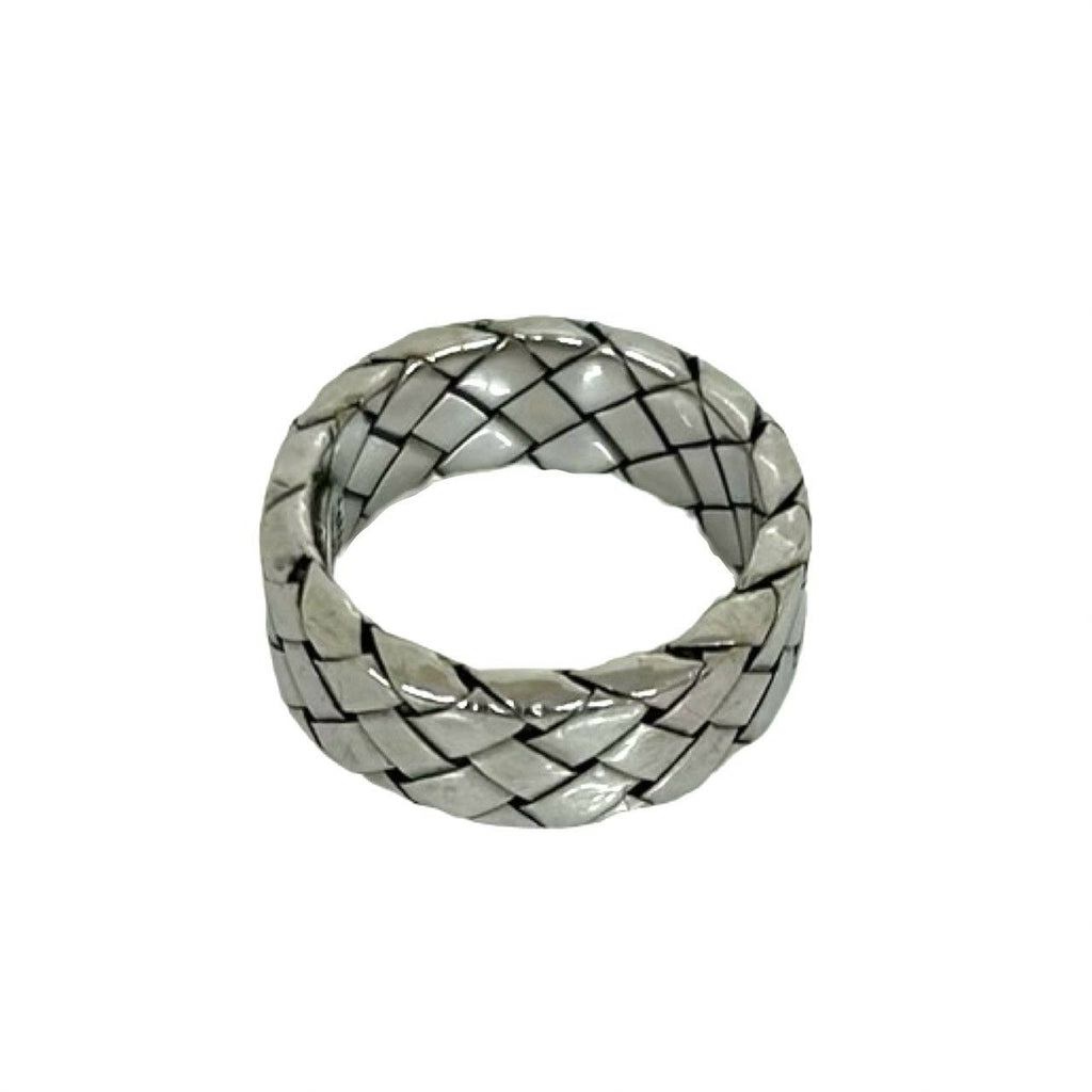 Bottega Veneta Box Intrecciato 925 Sterling Silver Ring No 9 Accessory — view 5