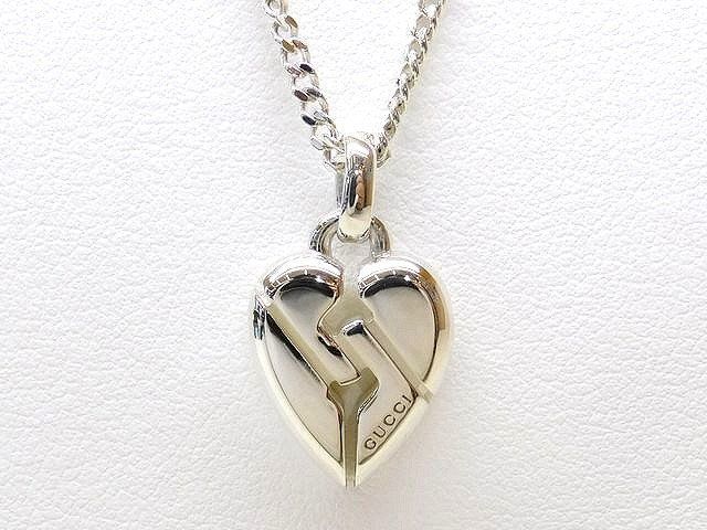 Gucci Knot Heart Necklace 925 Sterling Silver