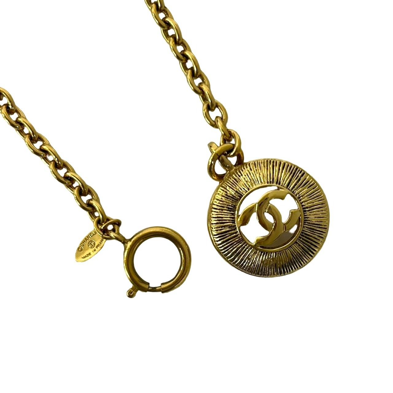 Chanel Vintage CC Logo Motif Chain Pendant Gold — view 5