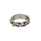 Gucci Chain Ring Logo Plate 925 Sterling Silver Green — view 2